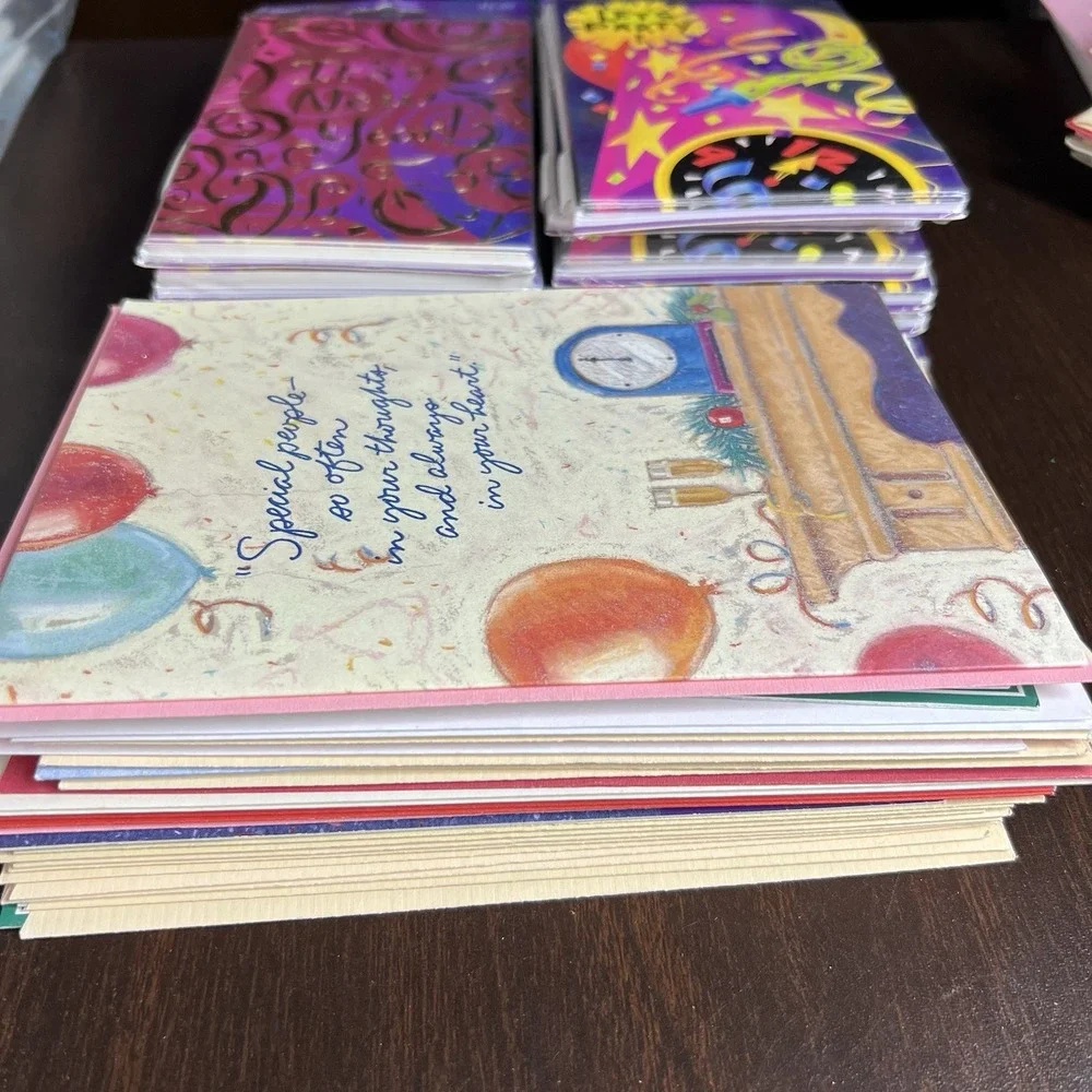 Lot 28 Vintage Gibson Assorted New Year Cards & 11‎ Pks Invitations NOS